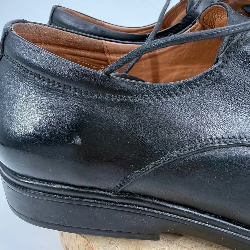 G-Defy Mens Martin Oxford Dress Shoes 12 Black Leather Orthotic Classic
